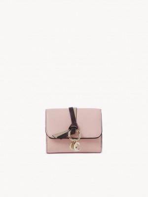 Chloe Alphabet Small Tri-fold Liten Lommebok Rosa | CHE-SR14287