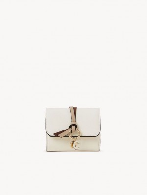 Chloe Alphabet Small Tri-fold Liten Lommebok Hvite | CHE-SR14288