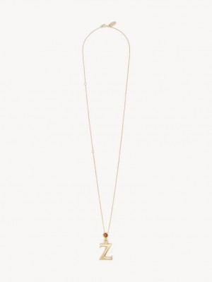 Chloe Alphabet With Pendant Halskjeder Gull | CHE-SR14330