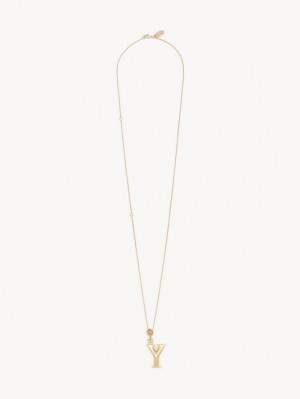 Chloe Alphabet With Pendant Halskjeder Gull | CHE-SR14331