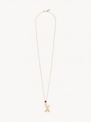 Chloe Alphabet With Pendant Halskjeder Gull | CHE-SR14332