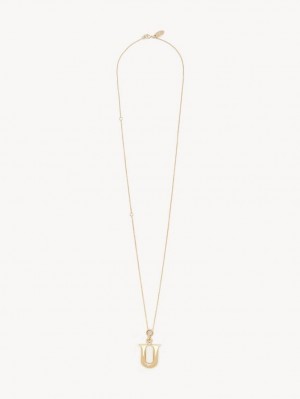 Chloe Alphabet With Pendant Halskjeder Gull | CHE-SR14335