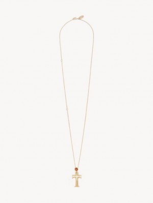 Chloe Alphabet With Pendant Halskjeder Gull | CHE-SR14336