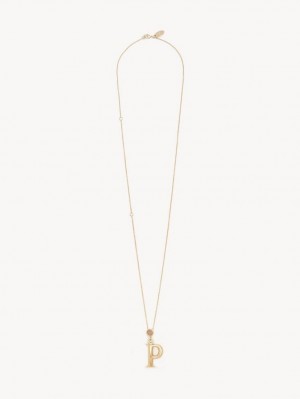 Chloe Alphabet With Pendant Halskjeder Gull | CHE-SR14340