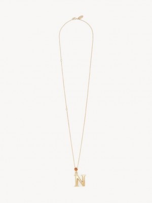 Chloe Alphabet With Pendant Halskjeder Gull | CHE-SR14342