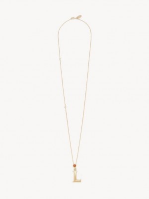 Chloe Alphabet With Pendant Halskjeder Gull | CHE-SR14344