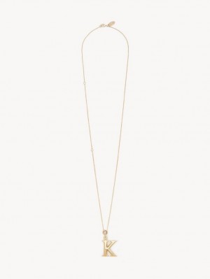 Chloe Alphabet With Pendant Halskjeder Gull | CHE-SR14345