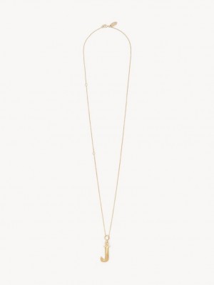 Chloe Alphabet With Pendant Halskjeder Gull | CHE-SR14346