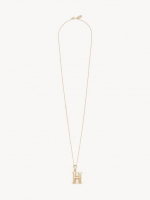 Chloe Alphabet With Pendant Halskjeder Gull | CHE-SR14348