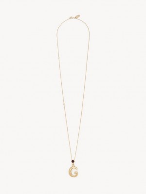 Chloe Alphabet With Pendant Halskjeder Gull | CHE-SR14349