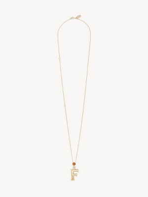 Chloe Alphabet With Pendant Halskjeder Gull | CHE-SR14350