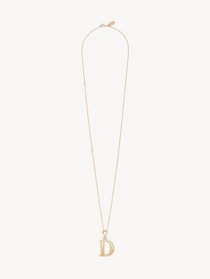 Chloe Alphabet With Pendant Halskjeder Gull | CHE-SR14352