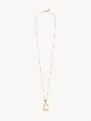 Chloe Alphabet With Pendant Halskjeder Gull | CHE-SR14353