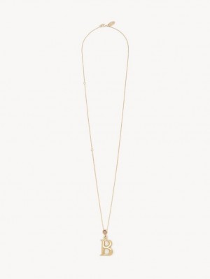 Chloe Alphabet With Pendant Halskjeder Gull | CHE-SR14422