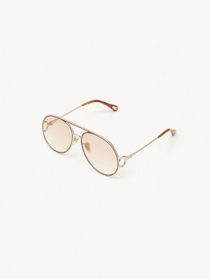 Chloe Austine Solbriller Gull Rosa | CHE-SR14524