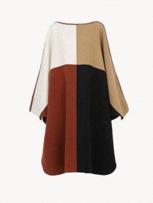 Chloe Color-block Poncho Jakker Multicolor | CHE-SR13803