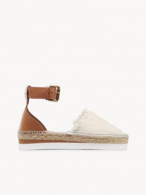 Chloe Glyn Espadrille Sandaler Hvite | CHE-SR14820