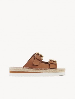 Chloe Glyn Platform Espadrille Sandaler Brune | CHE-SR14832