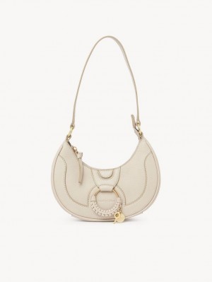 Chloe Hana Half Moon Mini Vesker Beige | CHE-SR14765