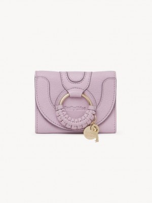 Chloe Hana Tri-fold Liten Lommebok Lavendel Hvite | CHE-SR14908