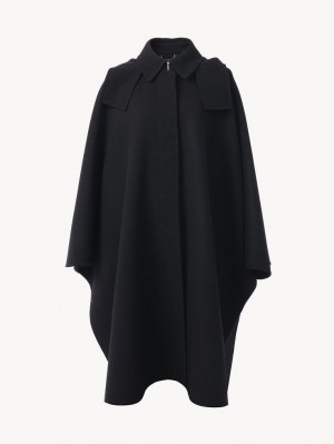 Chloe Hette Cape Frakker Svarte | CHE-SR13820