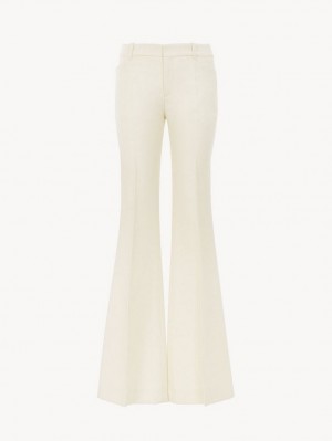 Chloe High-waisted Flare Drakter Hvite | CHE-SR14038