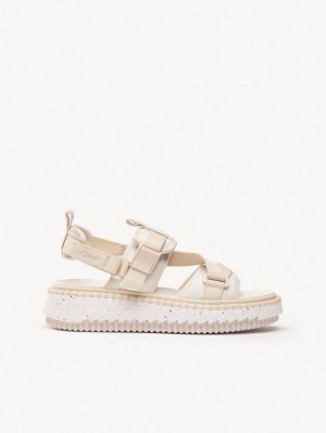 Chloe Lilli Flate Sandaler Hvite | CHE-SR14175