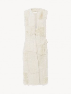 Chloe Long Gilet Jakker Hvite | CHE-SR13825