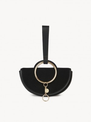 Chloe Mara Half Moon Mini Vesker Svarte | CHE-SR14754