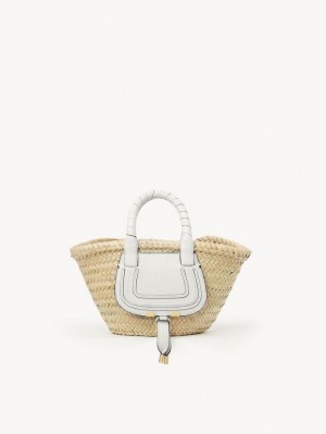 Chloe Marcie Basket Mini Vesker Hvite | CHE-SR13662