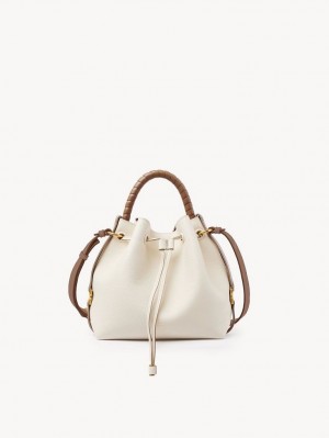 Chloe Marcie Bucket Crossbody Veske Hvite | CHE-SR13615