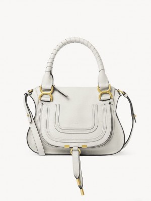 Chloe Marcie Small Double Carry Crossbody Veske Hvite | CHE-SR13550