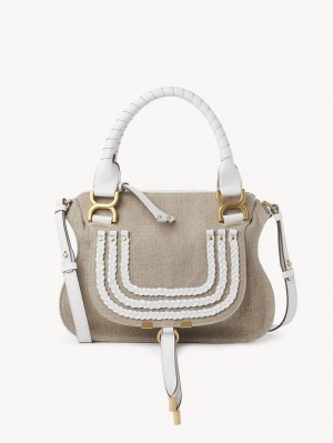 Chloe Marcie Small Double Carry Crossbody Veske Hvite | CHE-SR13595