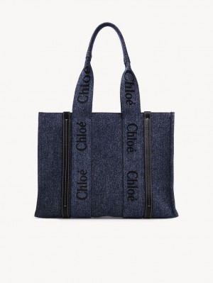 Chloe Medium Woody Tote Veske Blå | CHE-SR13316