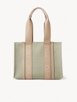 Chloe Medium Woody Tote Veske Grønn | CHE-SR13314