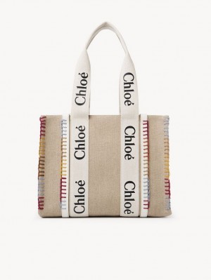 Chloe Medium Woody Tote Veske Hvite | CHE-SR13295