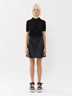 Chloe Mini Skirt Leather Svarte | CHE-SR14112