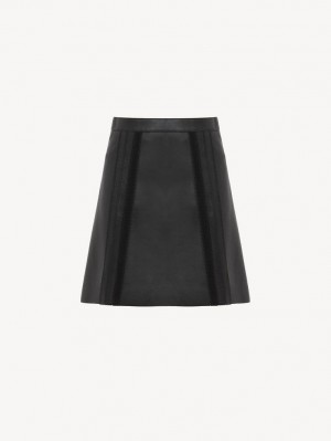 Chloe Mini Skirt Leather Svarte | CHE-SR14120