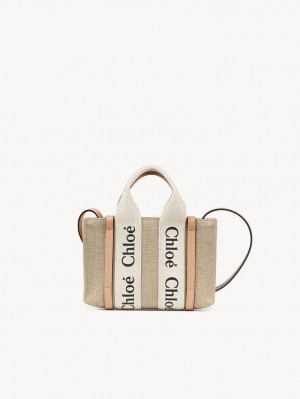 Chloe Mini Woody Crossbody Veske Hvite Beige | CHE-SR13507