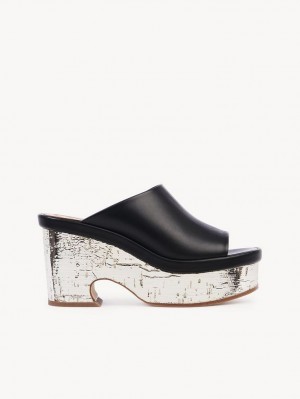 Chloe Oli Platform Mule Svarte | CHE-SR14156