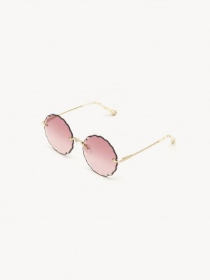 Chloe Rosie Solbriller Gull Rosa | CHE-SR14555