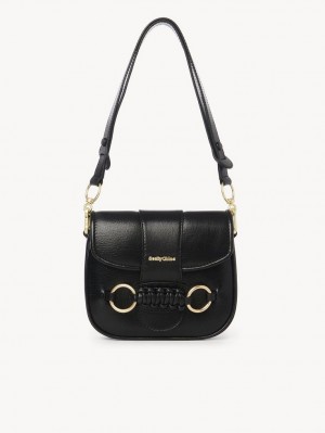 Chloe Saddie Satchel Skulderveske Svarte | CHE-SR14631