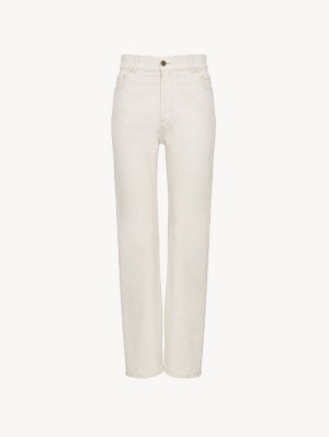 Chloe Semeru Rett-leg Jeans Hvite | CHE-SR13996