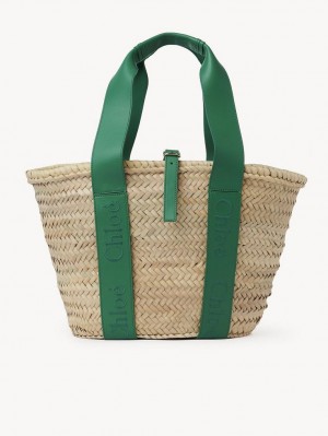 Chloe Sense Medium Basket Tote Veske Grønn | CHE-SR13297