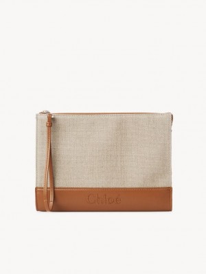 Chloe Sense Zippered Pouches Brune | CHE-SR14329