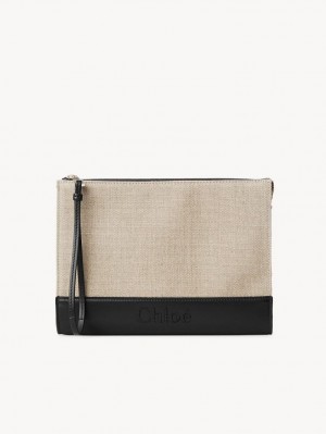 Chloe Sense Zippered Pouches Svarte | CHE-SR14328