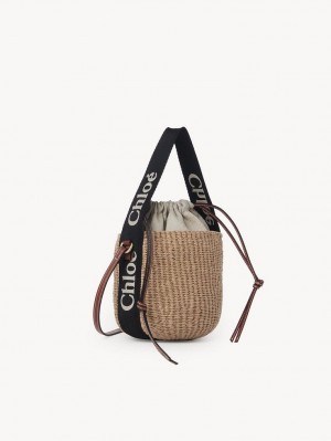 Chloe Small Woody Basket Crossbody Veske Svarte Beige | CHE-SR13566