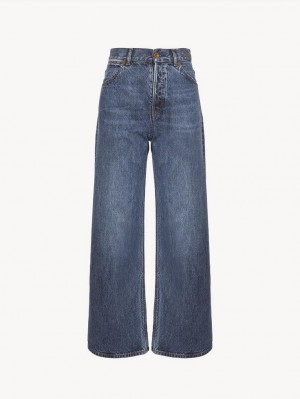 Chloe Stromboli Brede Cropped Jeans Blå | CHE-SR14011