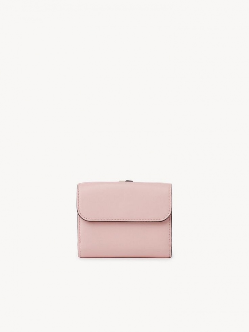 Chloe Alphabet Small Tri-fold Liten Lommebok Rosa | CHE-SR14287