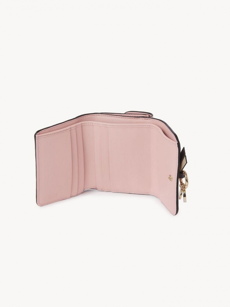 Chloe Alphabet Small Tri-fold Liten Lommebok Rosa | CHE-SR14287